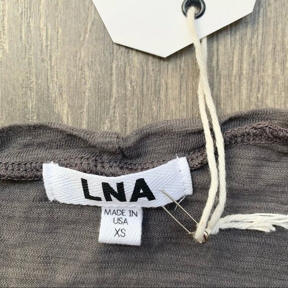 Revolve LNA Bolero Tee T-shirt Top Cut out Short Sleeve Cotton blend Carbon XS - Picture 10 of 13